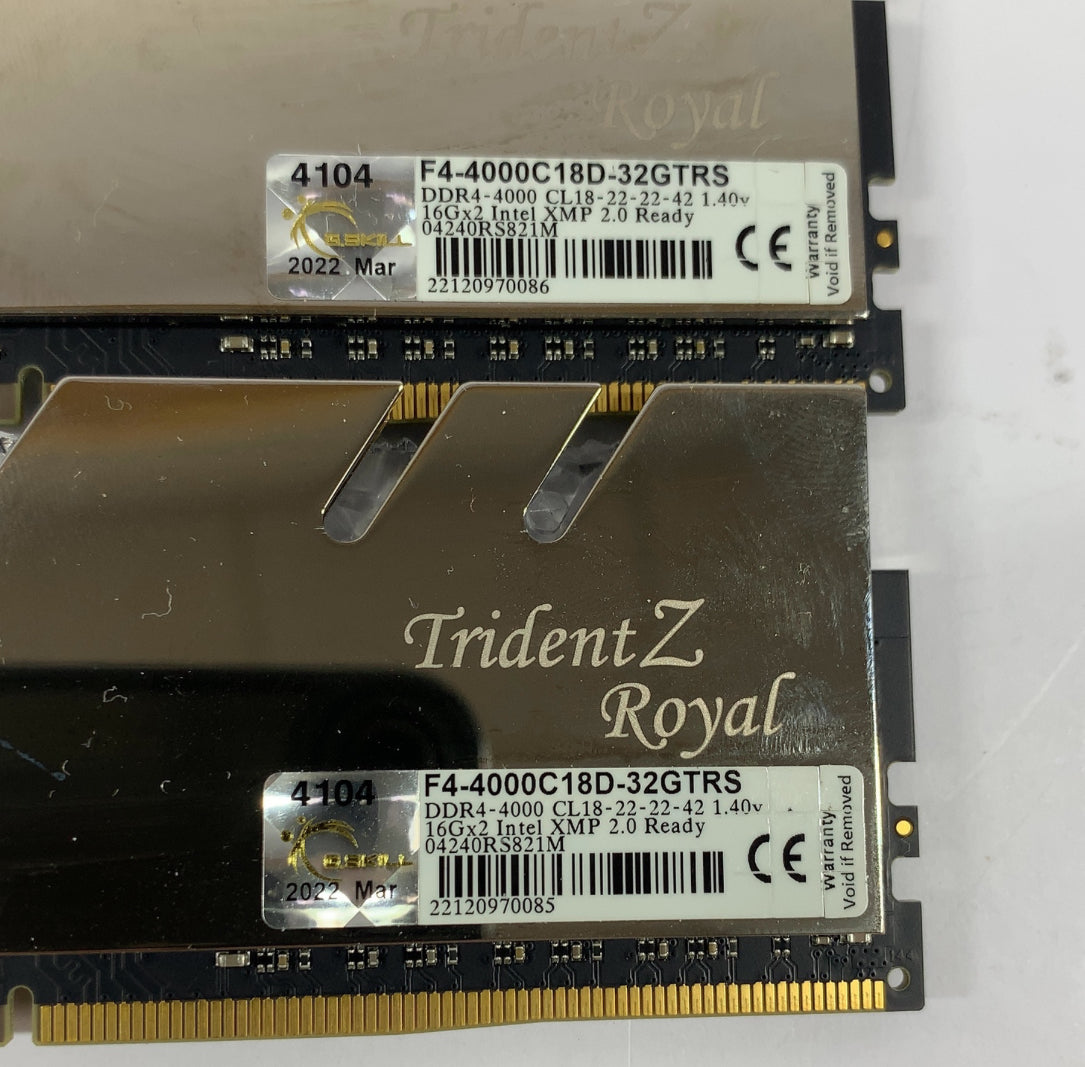 G.Skill Trident Z Royal 32GB (2x16GB) RAM DDR4 4000MHz F4-4000C18D-32GTRS