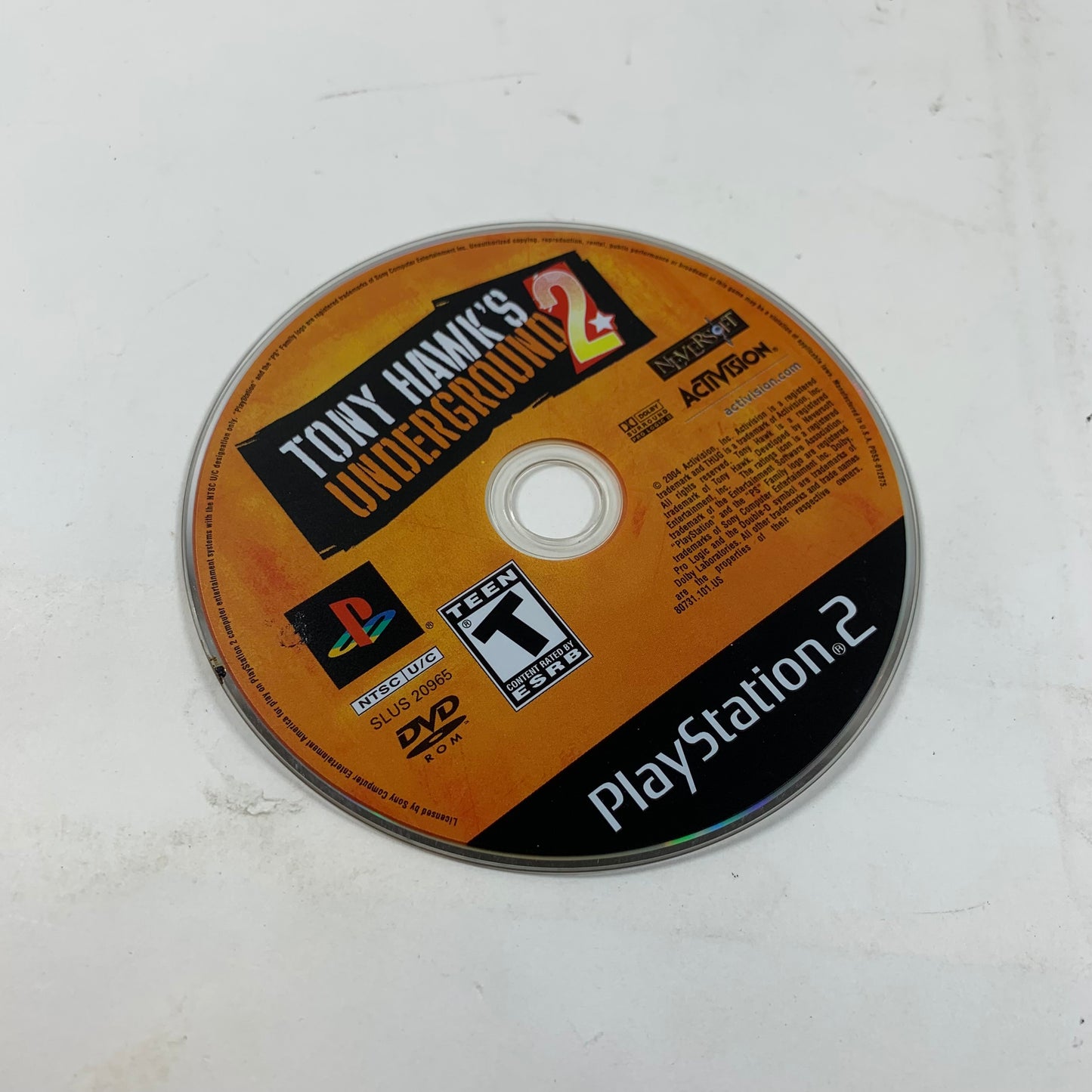 Tony Hawk Underground 2 (Sony PlayStation 2 PS2, 2004)