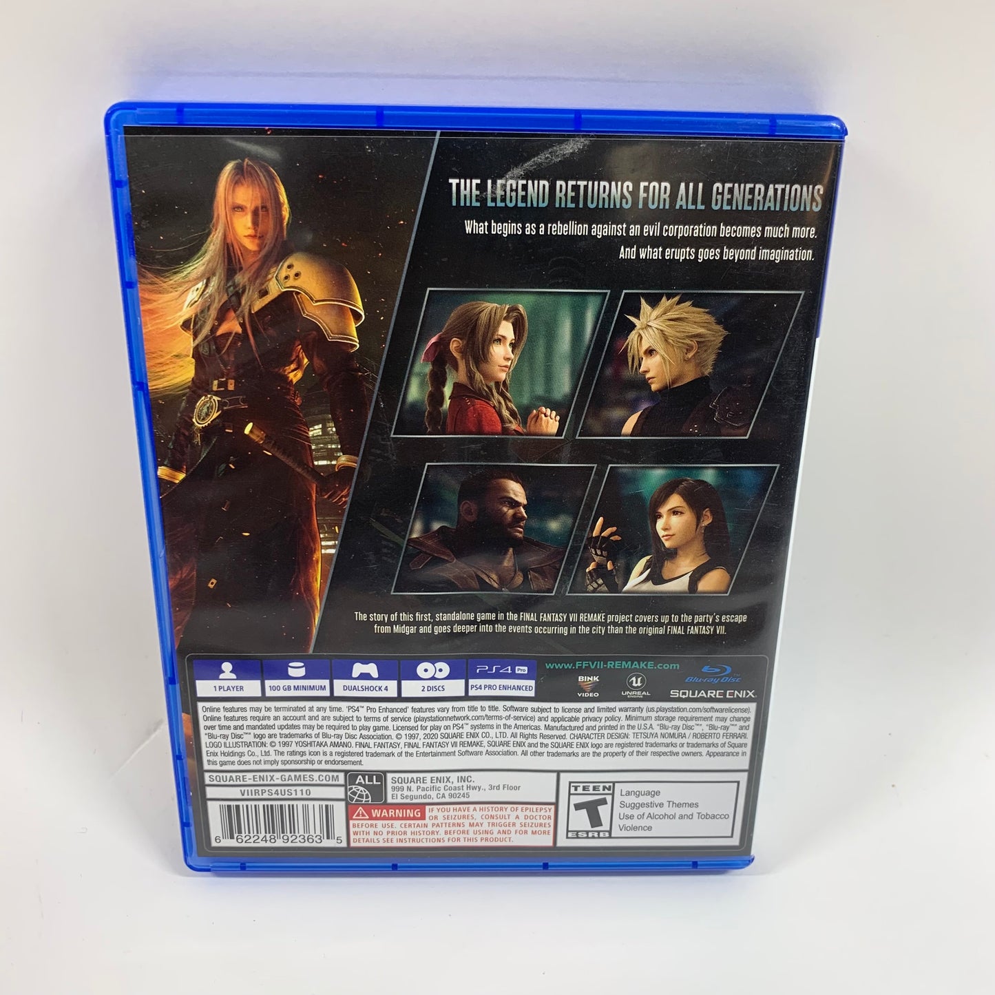 Final Fantasy VII Remake (Sony PlayStation 4 PS4, 2020)