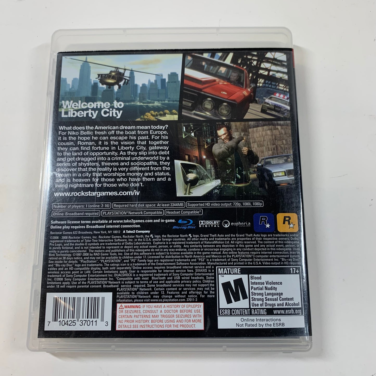 Grand Theft Auto IV (Sony PlayStation 3 PS3, 2008)