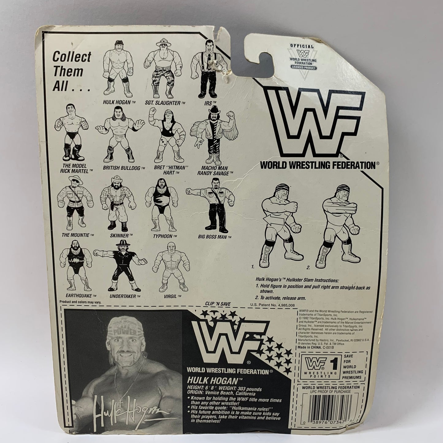 Hasbro 1992 WWF Hulk Hogan Series 5, Hulkster Slam 7347/7276