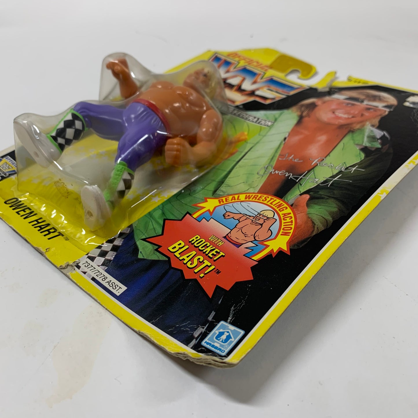 WWF Owen Hart Hasbro Wrestling Figure Yellow Card Series 7 7377/7278