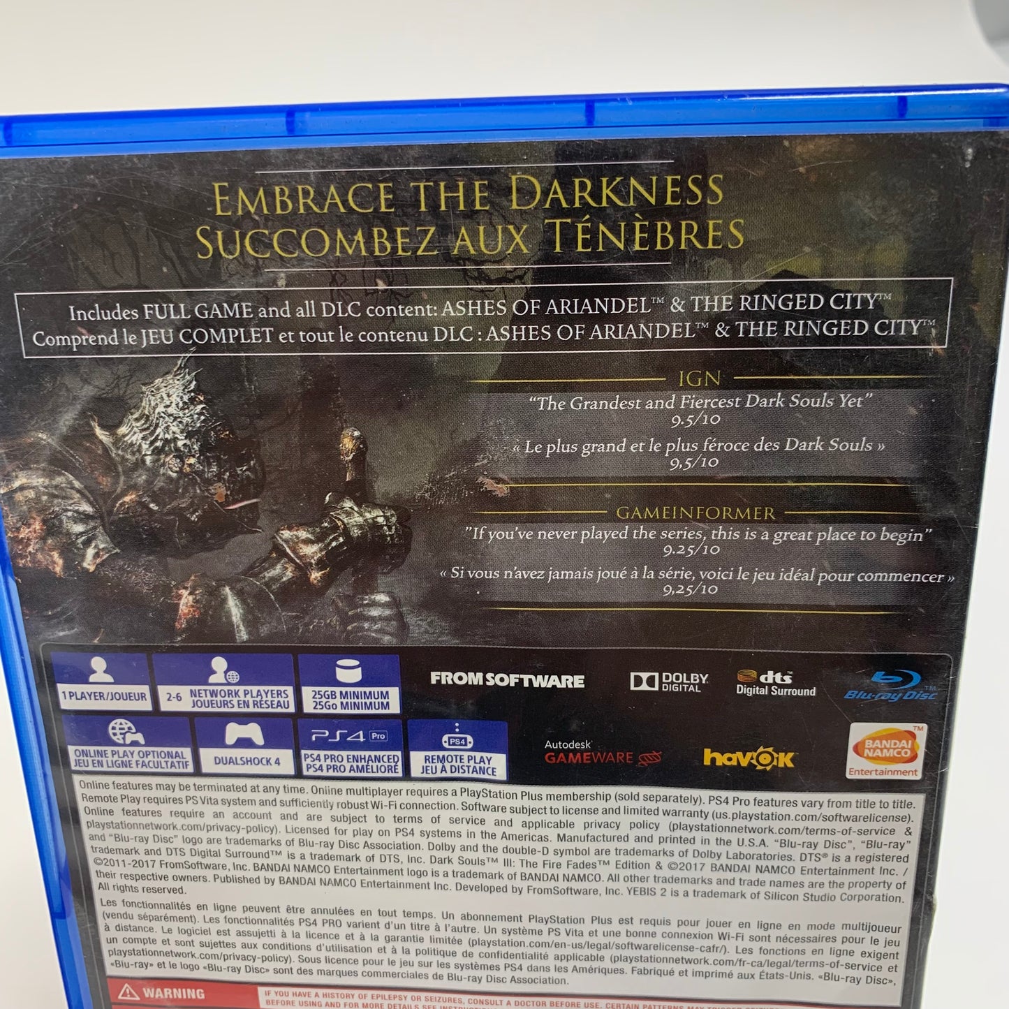 Dark Souls III: The Fire Fades Edition (Sony PlayStation 4 PS4, 2017)