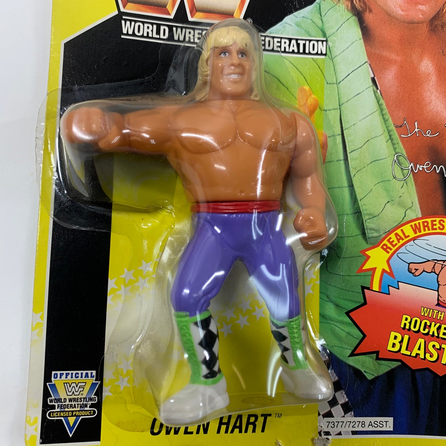 WWF Owen Hart Hasbro Wrestling Figure Yellow Card Series 7 7377/7278