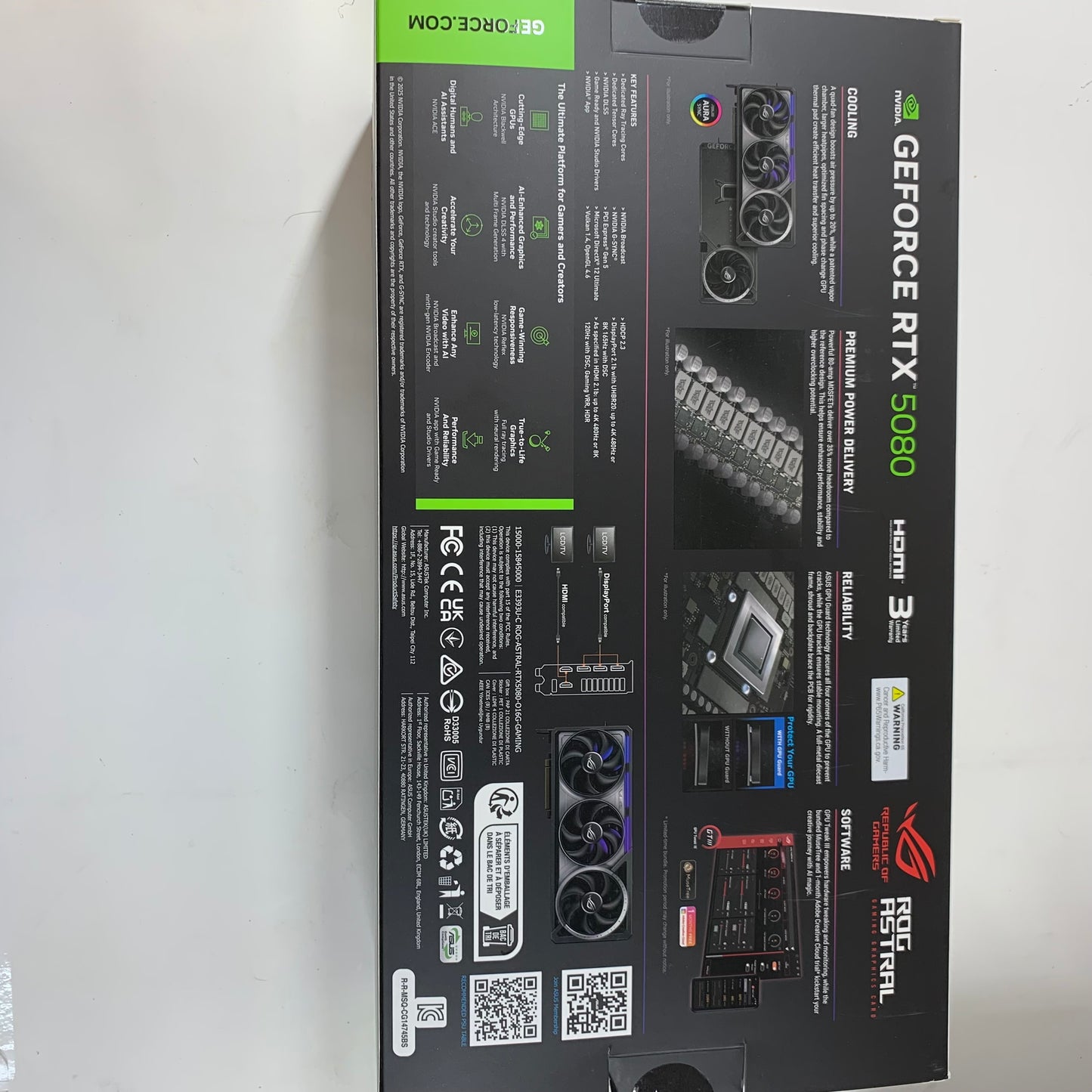 ASUS Geforce RTX 5080 16GB GDDR7 Graphics Card ROG-ASTRAL-RTCX5080-O16G-GAMING