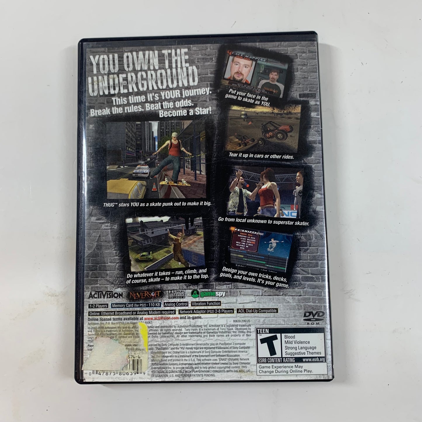 Tony Hawk Underground (Sony PlayStation 2 PS2, 2003)