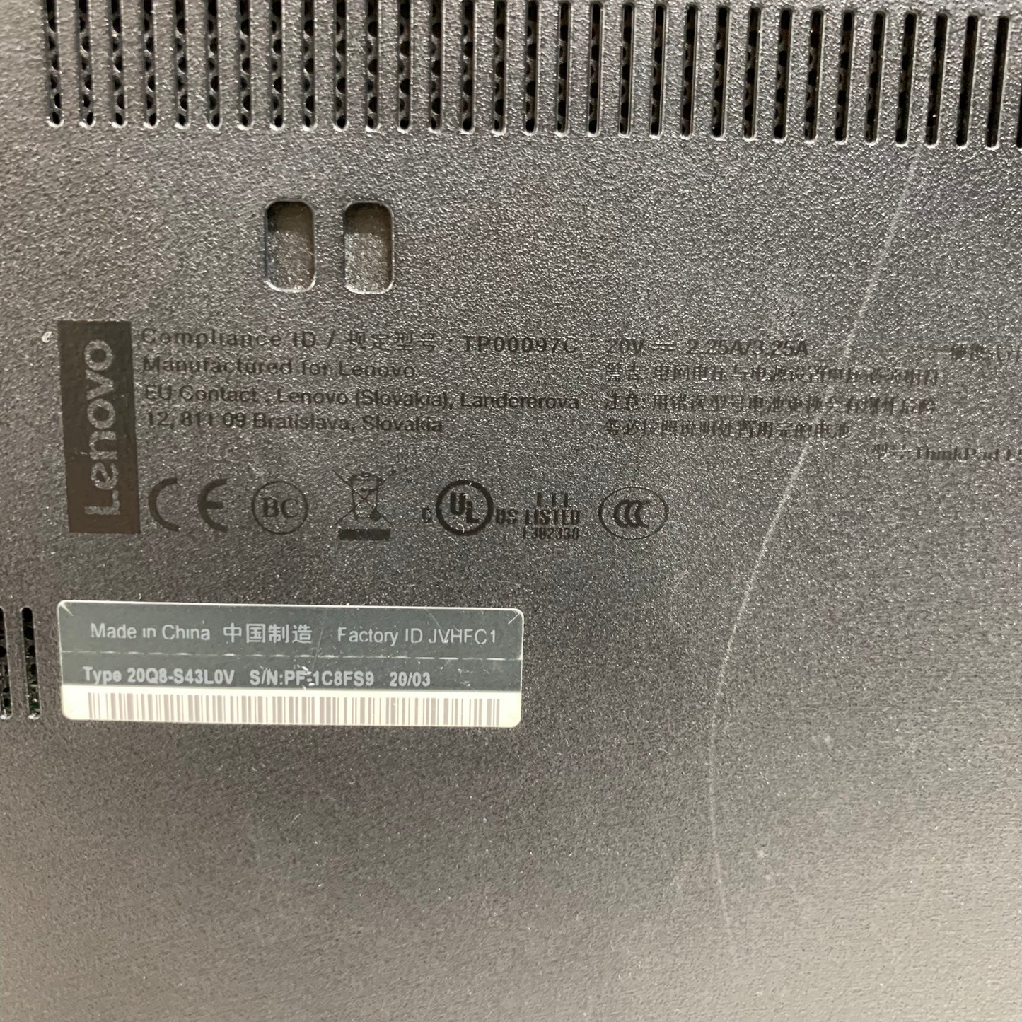 Lenovo ThinkPad L590 20Q8S43L0V 14" i5-8365U 1.6GHz 8GB RAM 512GB SSD
