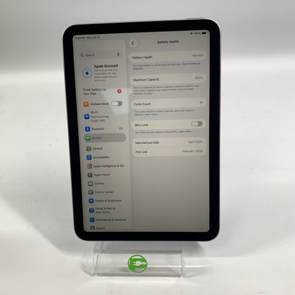 WiFi Only Apple iPad Mini (A17 Pro) 128GB Purple MXN93LL/A