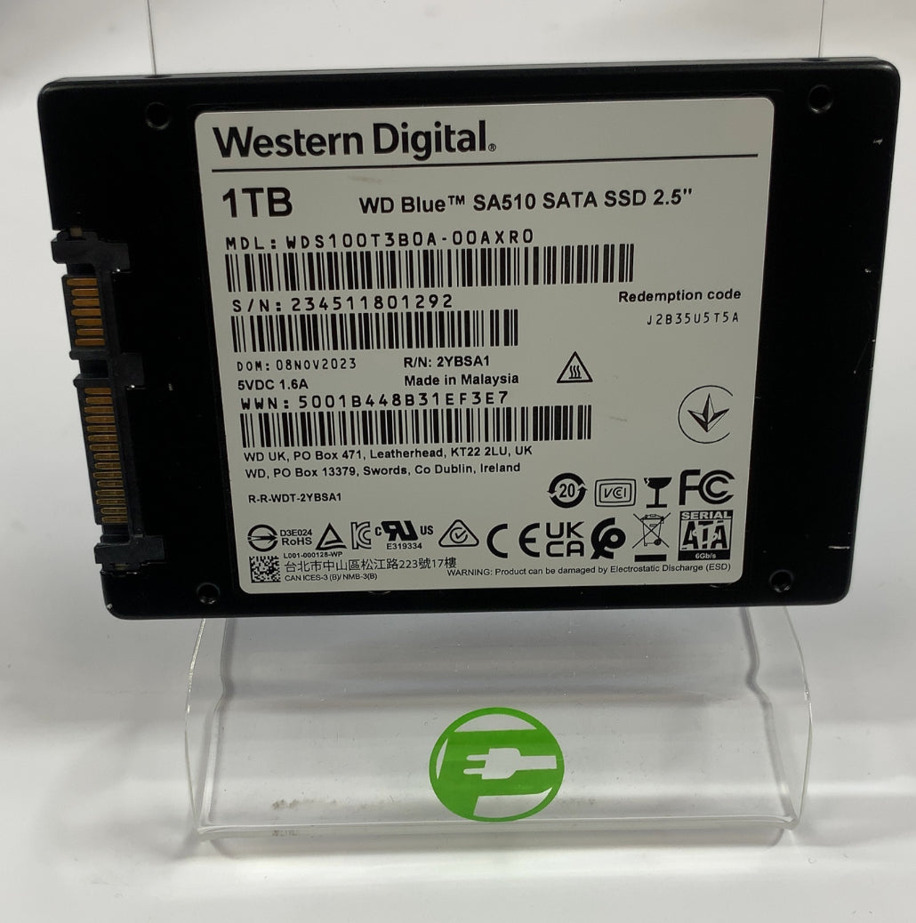 Western Digital Blue 2.5-inch SA510 1TB SATA III 6 Gb/s SSD WDS100T3B0A-00AXR0
