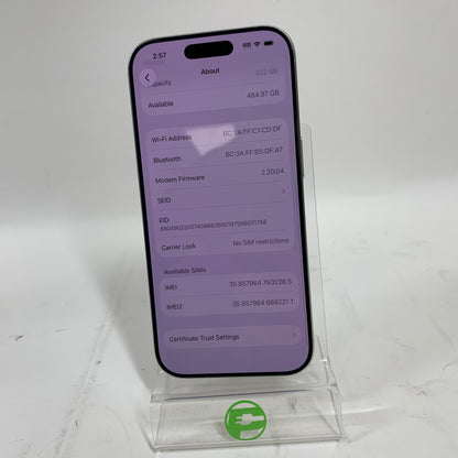 Factory Unlocked Apple iPhone 16 Pro 512GB 26.2 White MYNN3ZP/A