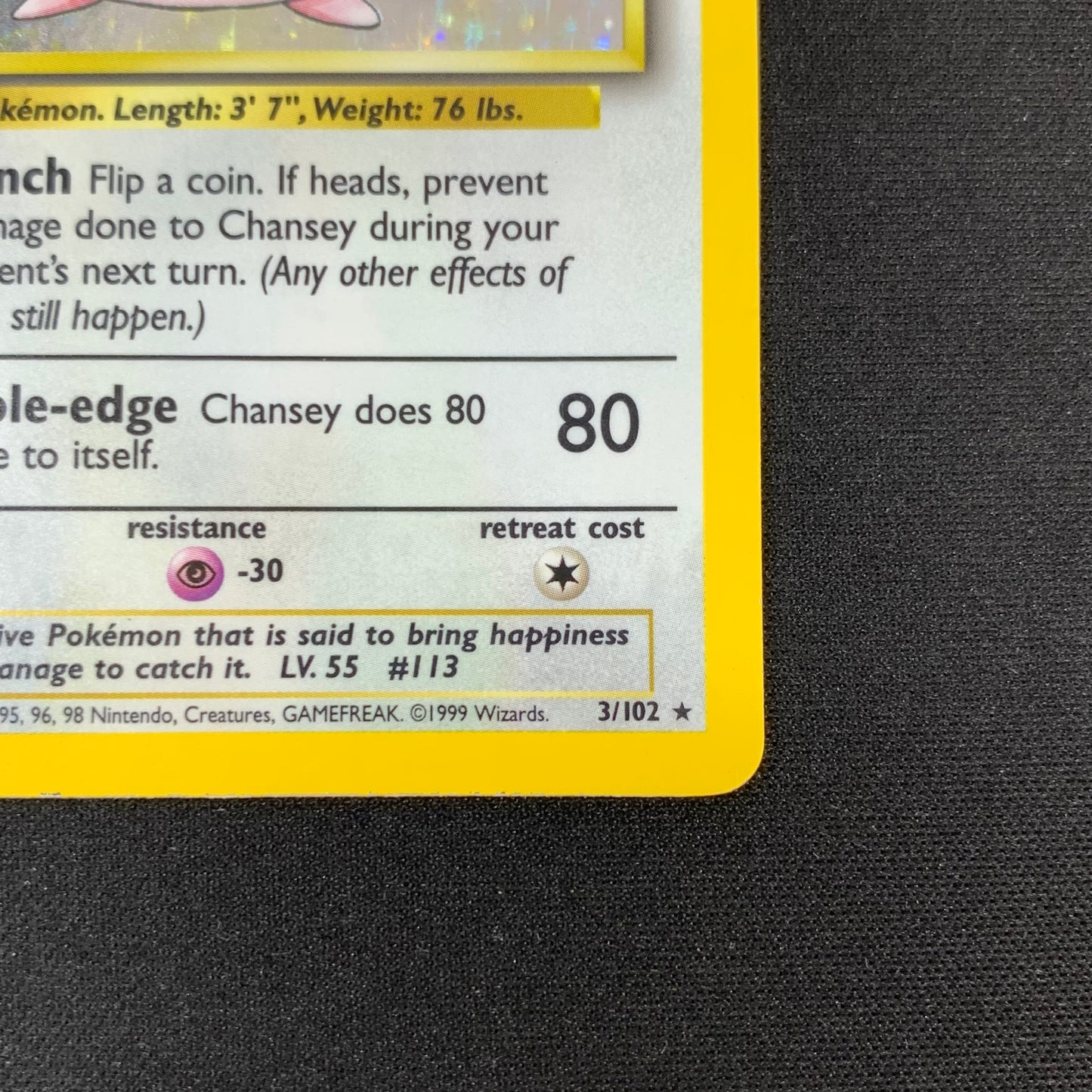 Pokémon TCG Base Set Chansey 3/102 Holofoil English