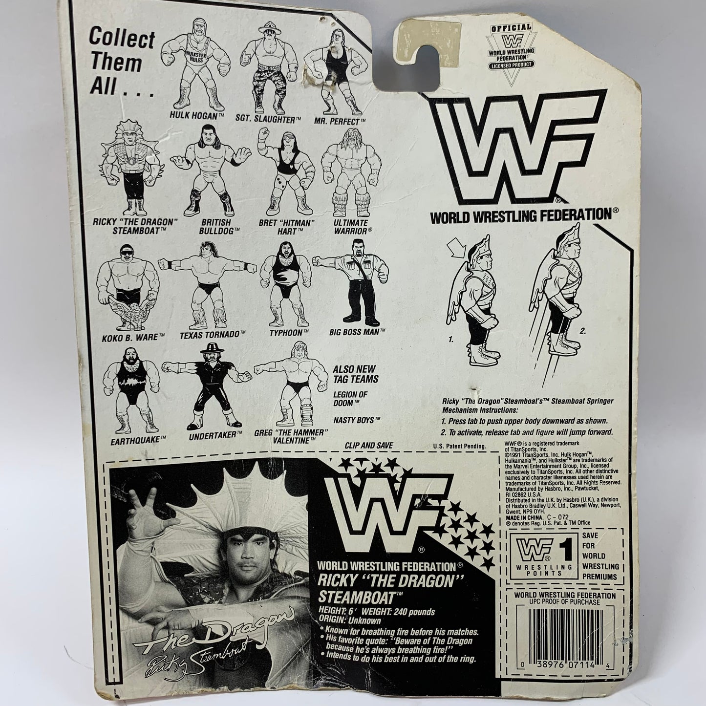 WWF HASBRO Series Real Wrestling Action Ricky Series 4 Action Figure 7114/7049