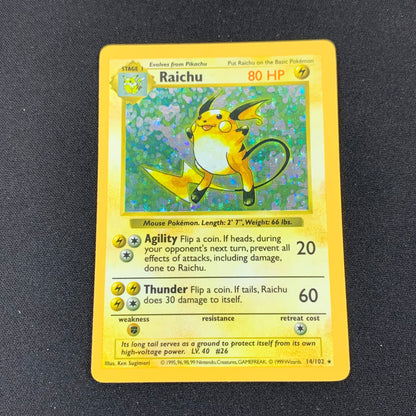 Pokémon TCG Base Set (Shadowless Edition) Raichu 14/102 Holofoil English