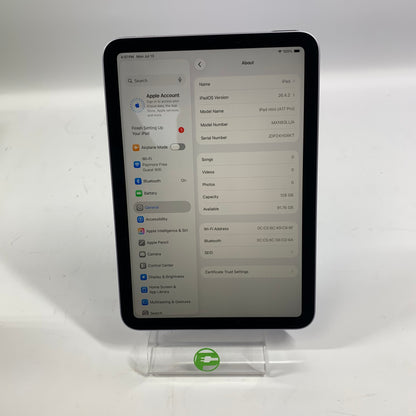 WiFi Only Apple iPad Mini (A17 Pro) 128GB Purple MXN93LL/A
