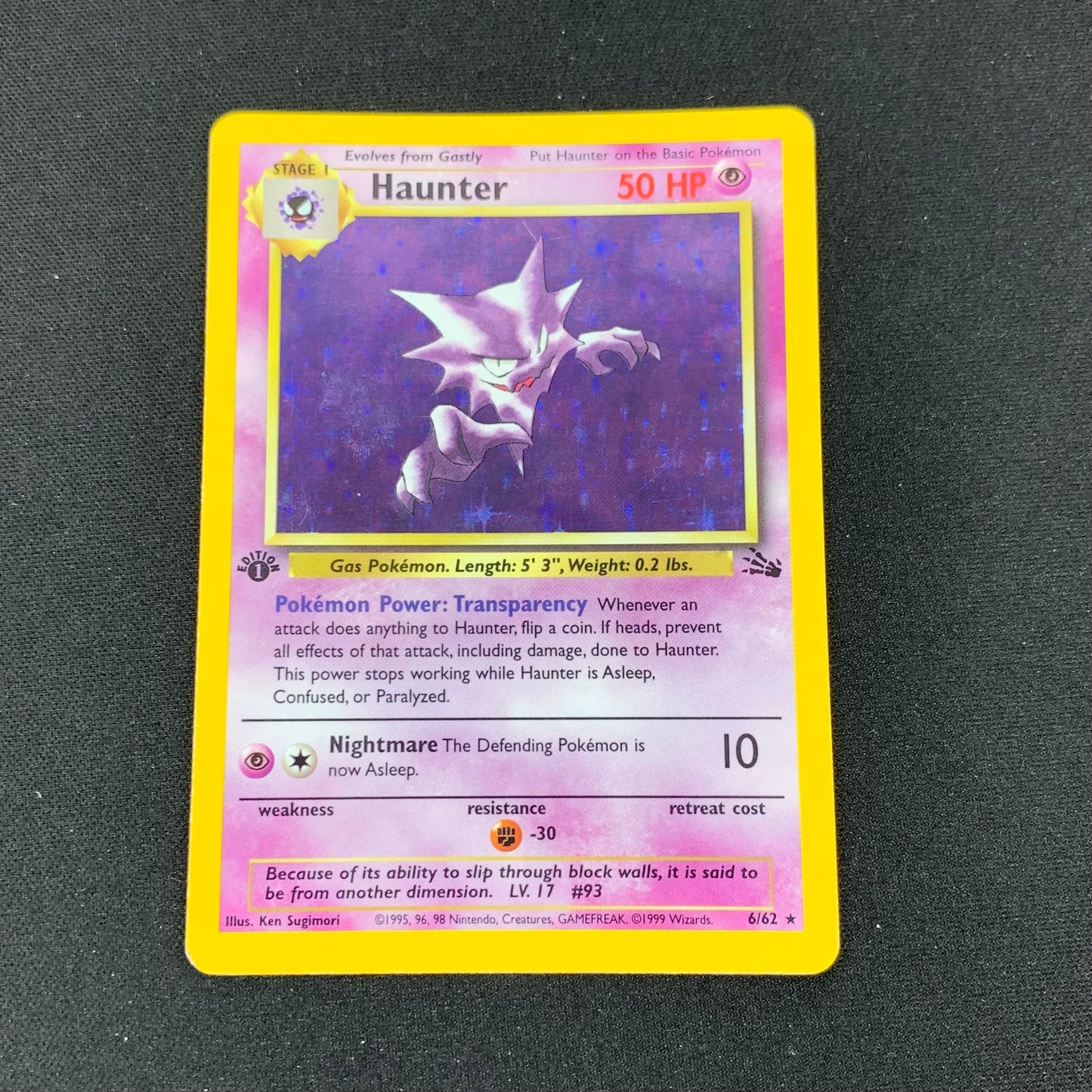 Pokémon TCG Fossil Haunter 6/62 Holofoil English 1st Edition LP