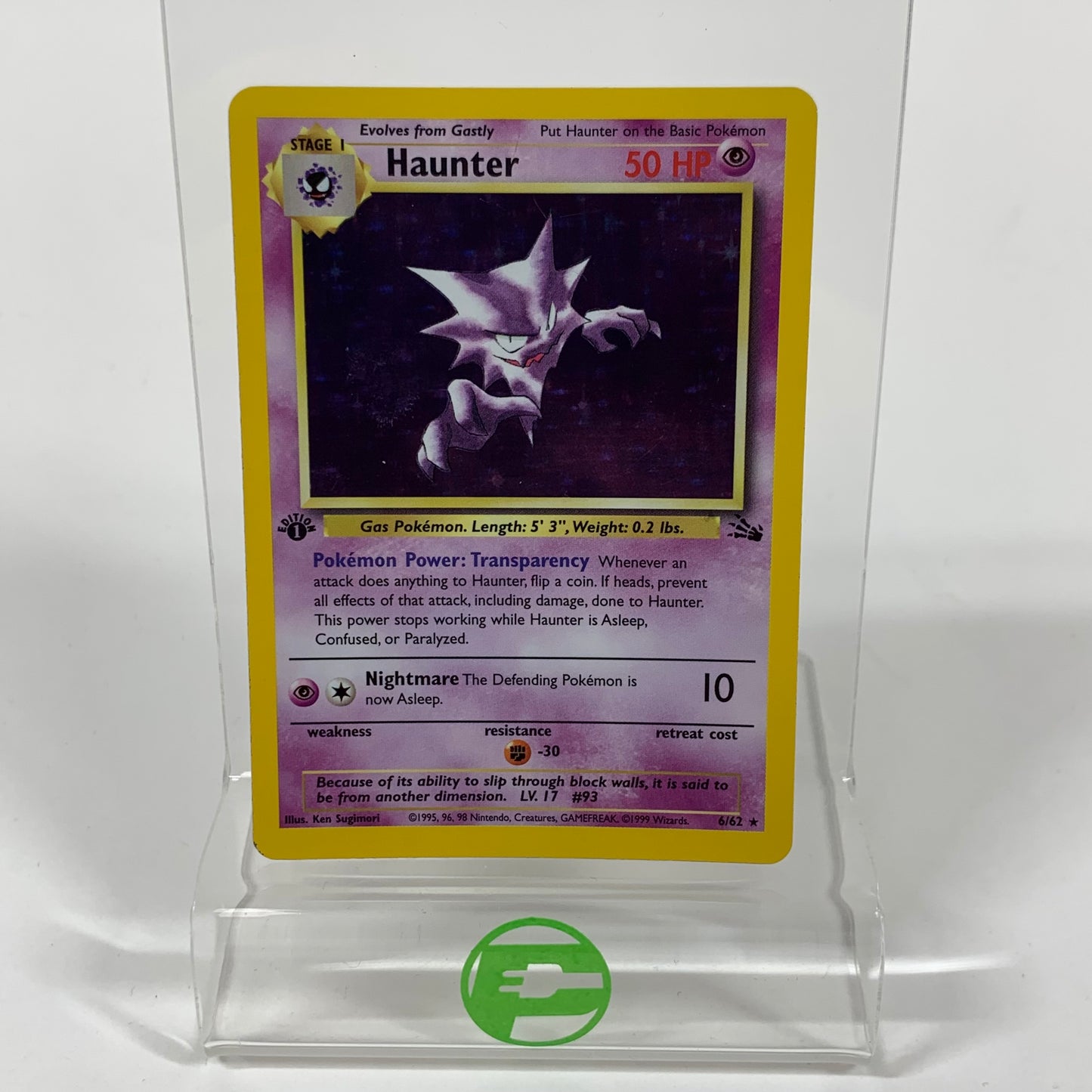 Pokémon TCG Fossil Haunter 6/62 Holofoil English 1st Edition LP