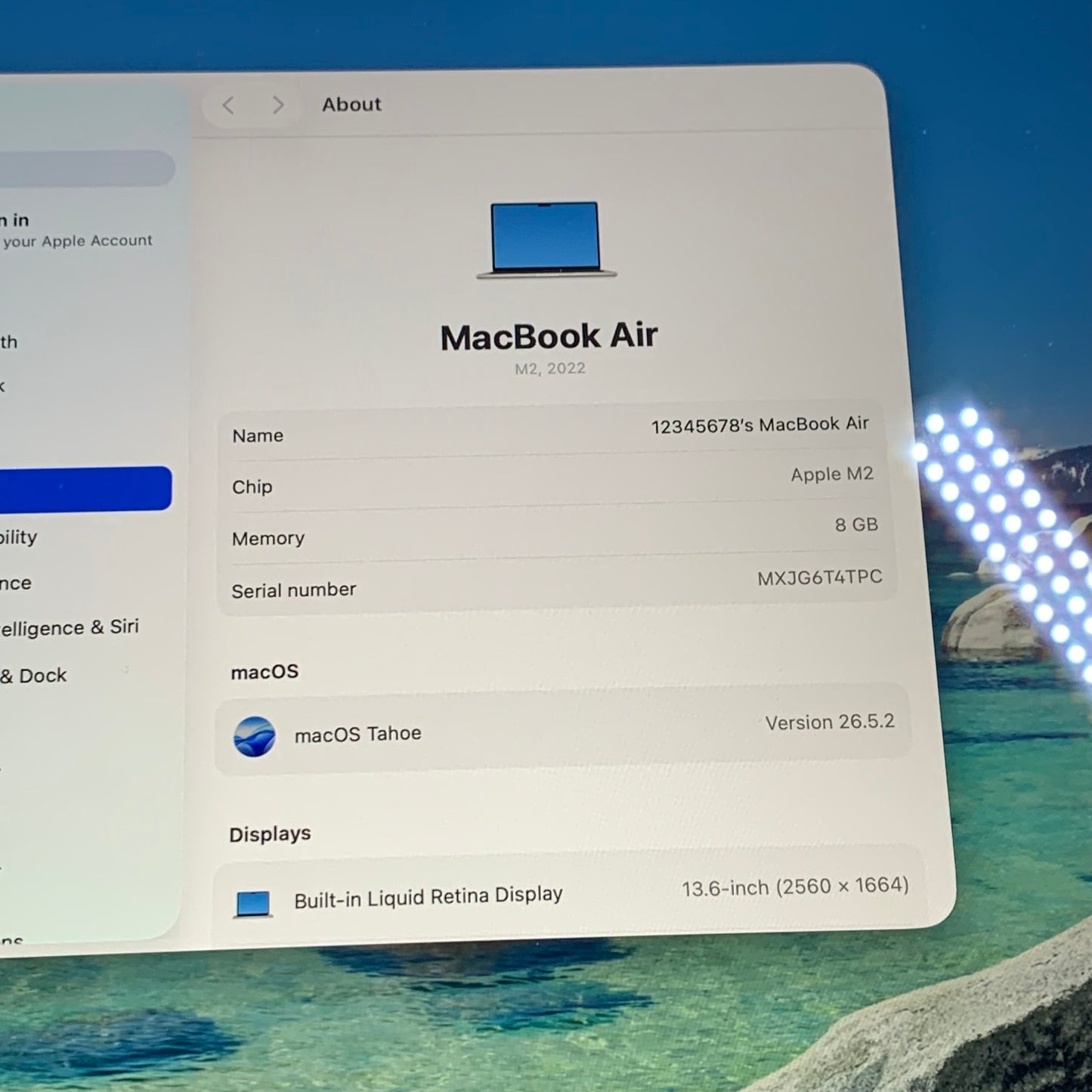 2022 Apple MacBook Air 13.6" M2 8C GPU 3.5GHz 8GB RAM 256GB SSD MLY13LL/A