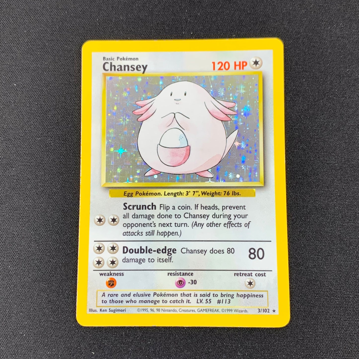 Pokémon TCG Base Set Chansey 3/102 Holofoil English