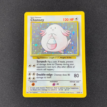 Pokémon TCG Base Set Chansey 3/102 Holofoil English