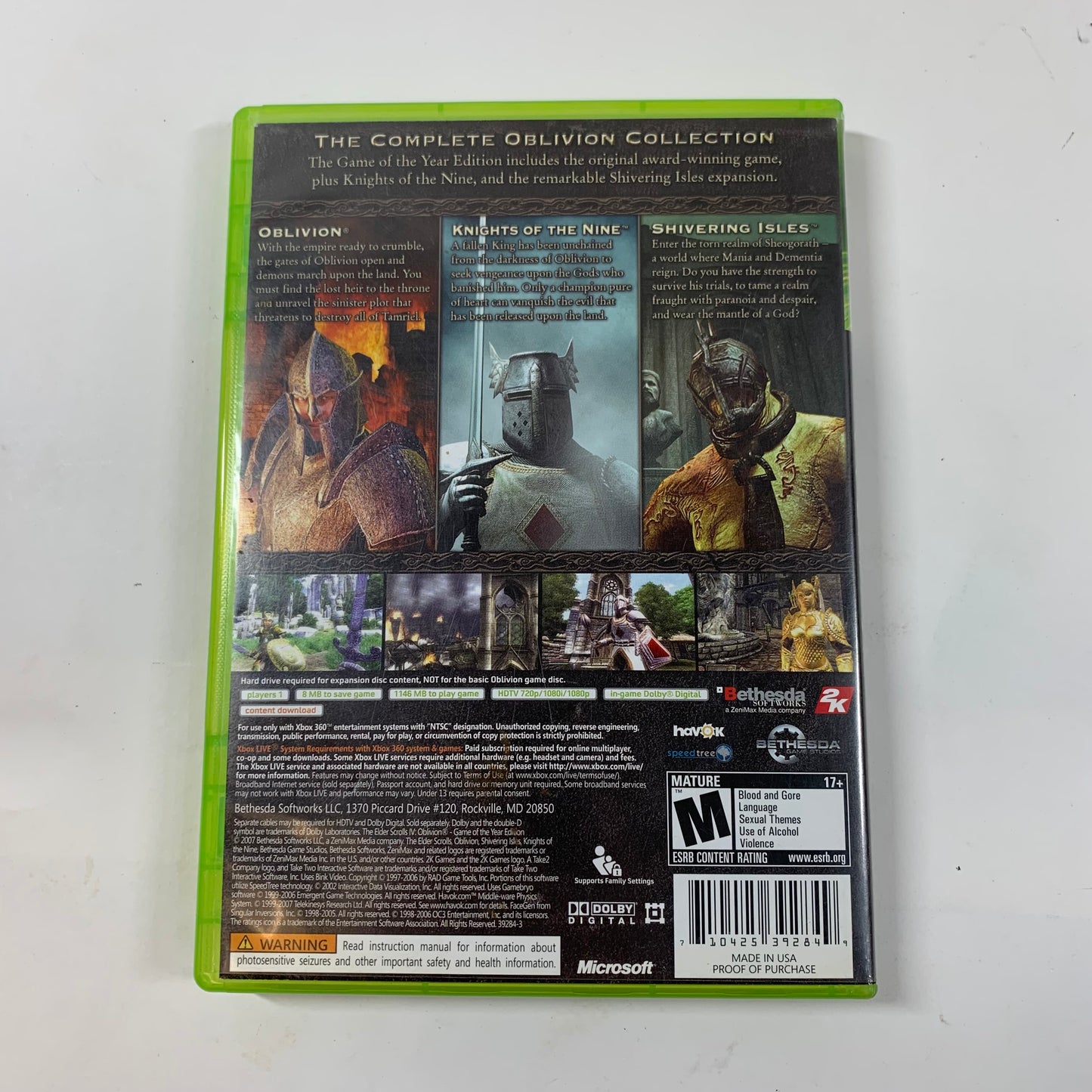 Elder Scrolls IV Oblivion [Game of the Year] (Microsoft Xbox 360, 2007)