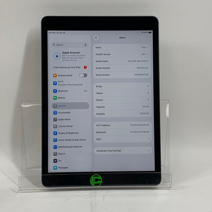 WiFi Only Apple iPad 9th Gen 64GB Space Gray MK2K3LL/A