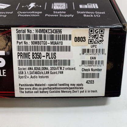 ASUS b350-plus AM4 ITX