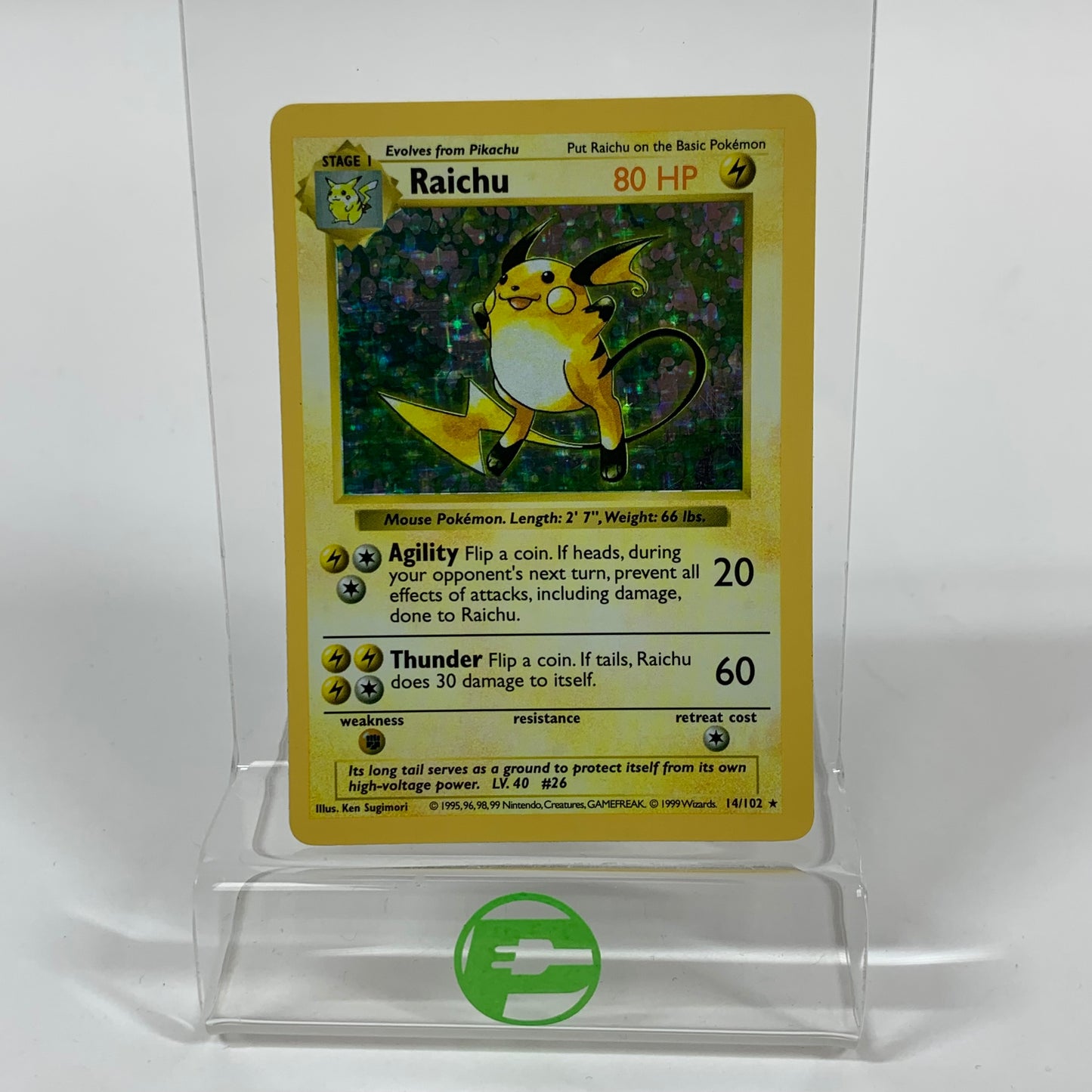 Pokémon TCG Base Set (Shadowless Edition) Raichu 14/102 Holofoil English