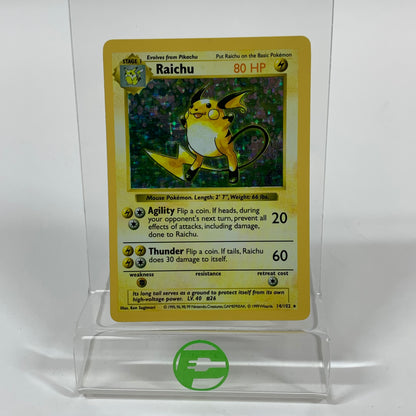 Pokémon TCG Base Set (Shadowless Edition) Raichu 14/102 Holofoil English