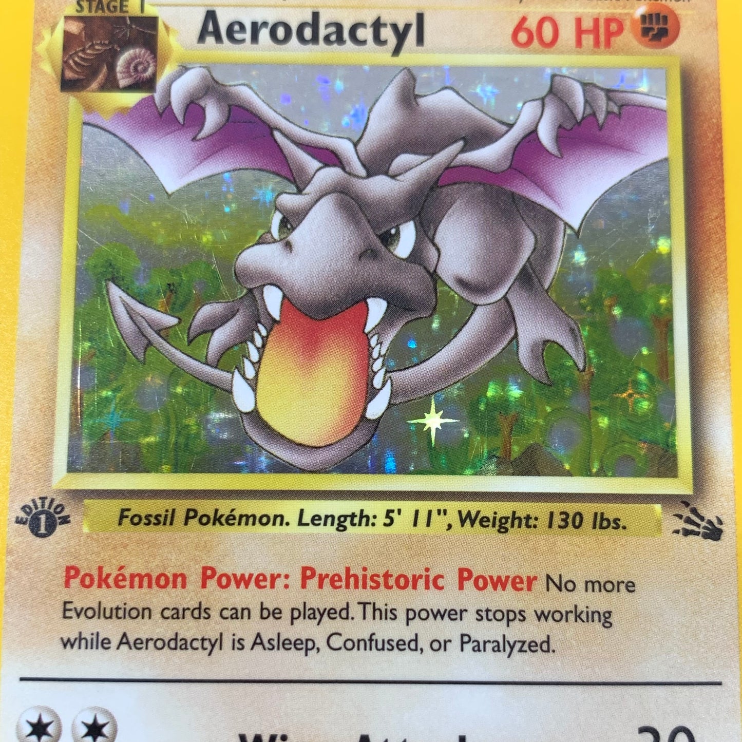 Pokémon TCG Fossil Aerodactyl 1/62 Holofoil English 1st Edition