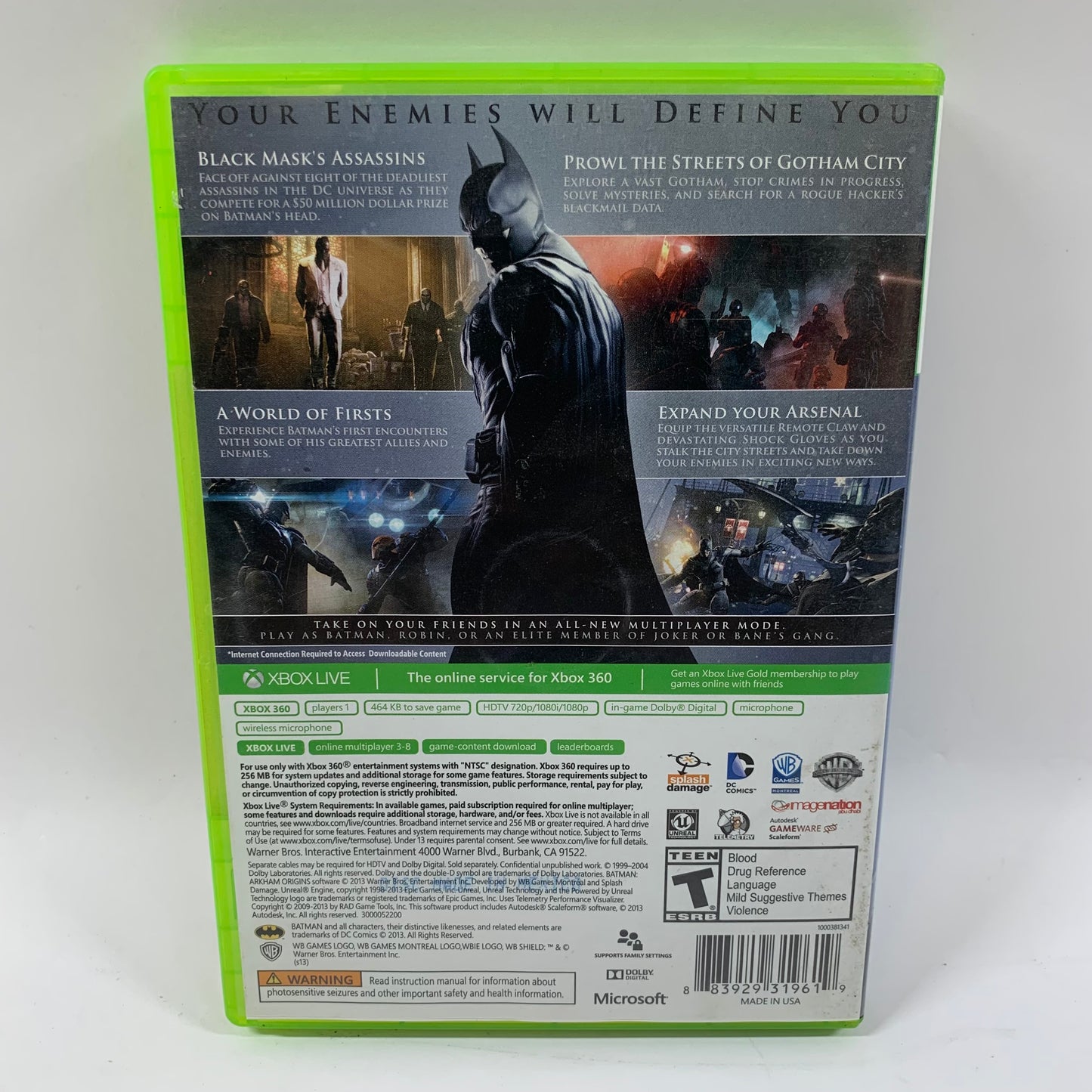 Batman: Arkham Origins (Microsoft Xbox 360, 2013)