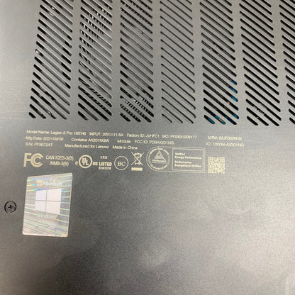 Broken Lenovo LEGION 5 PRO 16" i7-11800H 16GB RAM 512GB SSD RTX 3050 *no power*