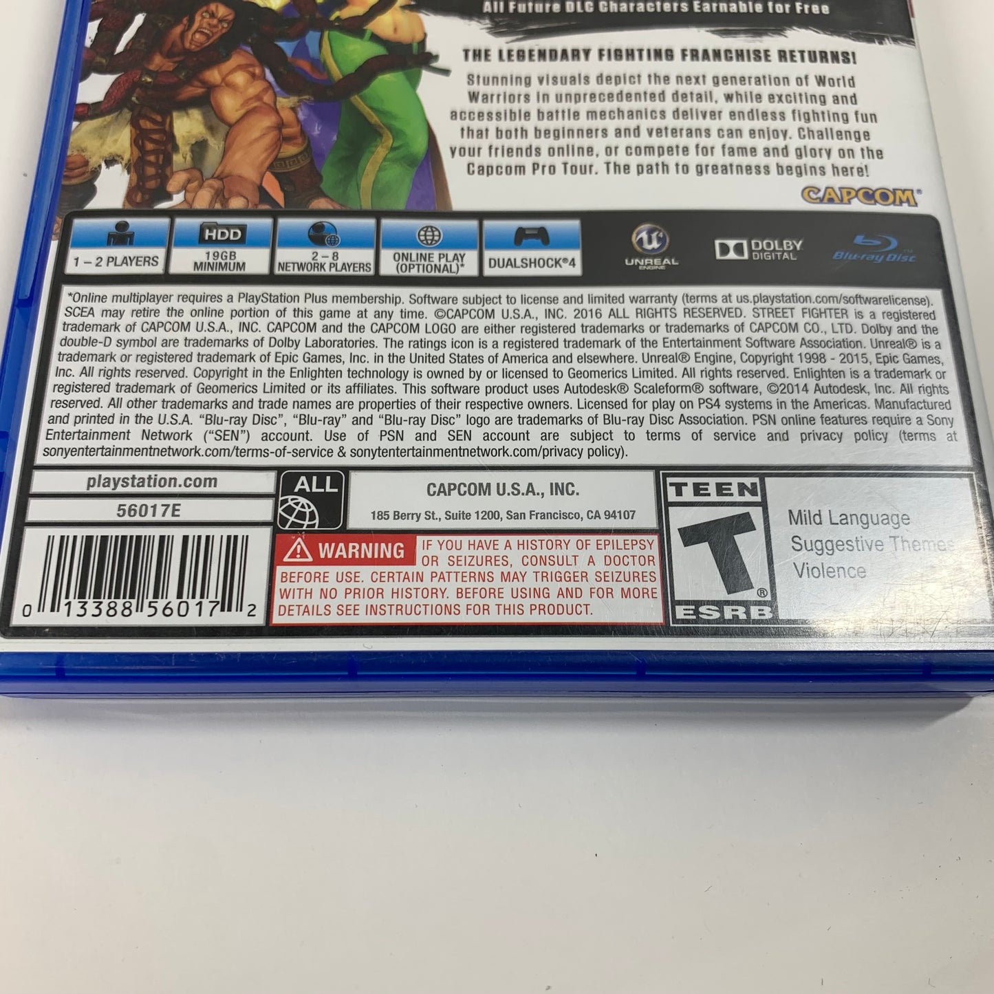 Street Fighter V [PlayStation Hits] (Sony PlayStation 4 PS4, )