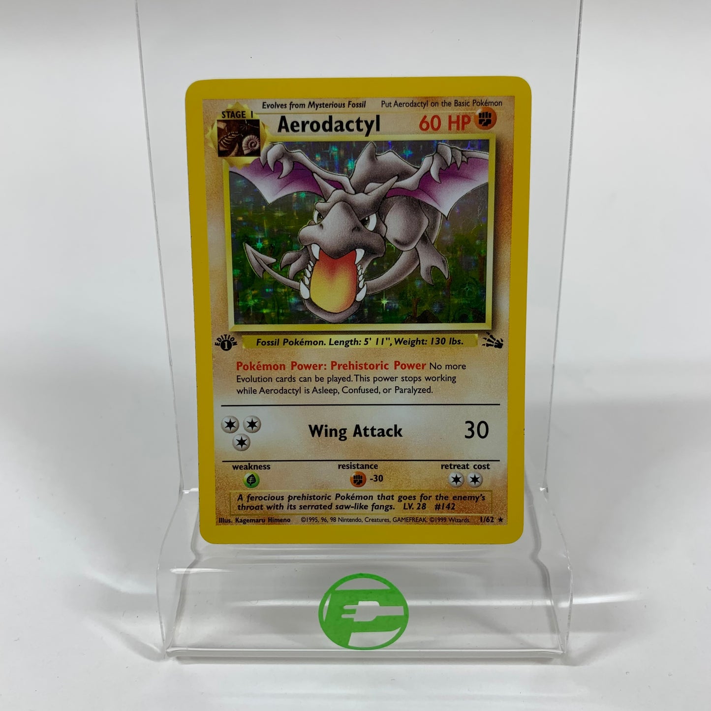 Pokémon TCG Fossil Aerodactyl 1/62 Holofoil English 1st Edition
