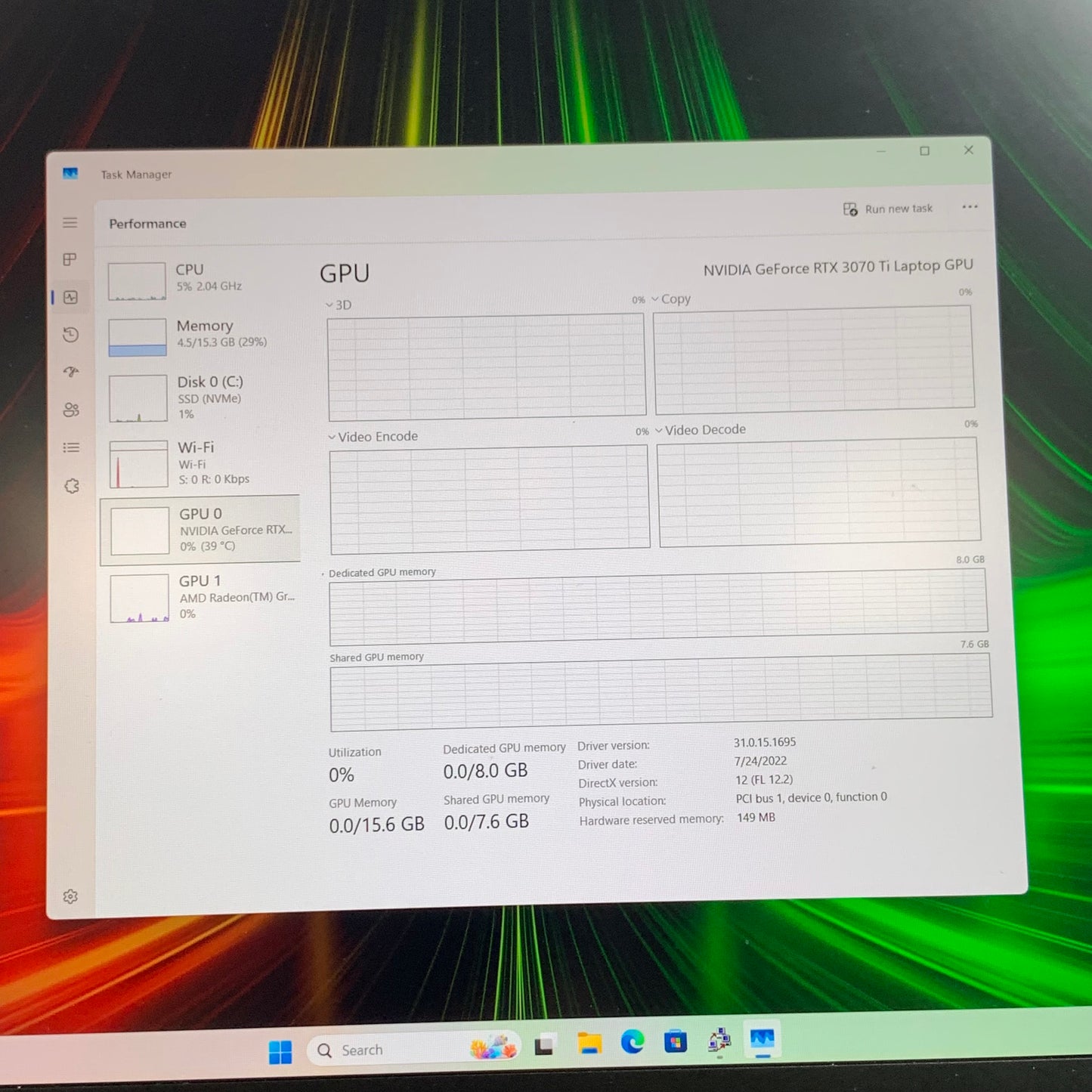 Razer Blade 14 RZ09-0427 14" Ryzen 9 6900HX 16GB RAM 1TB SSD GeForce RTX 3070 Ti