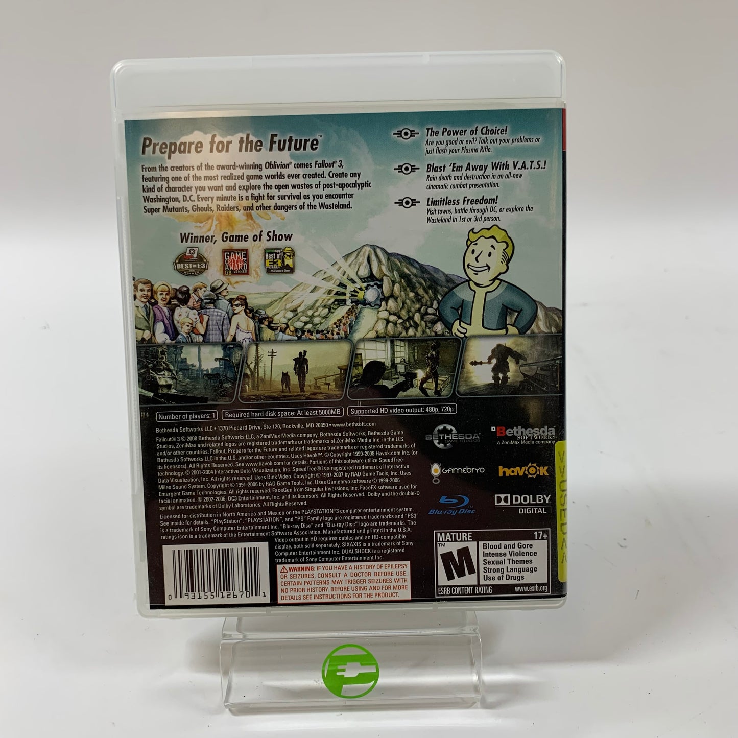 Fallout 3 [Greatest Hits] (Sony PlayStation 3 PS3, 2008)