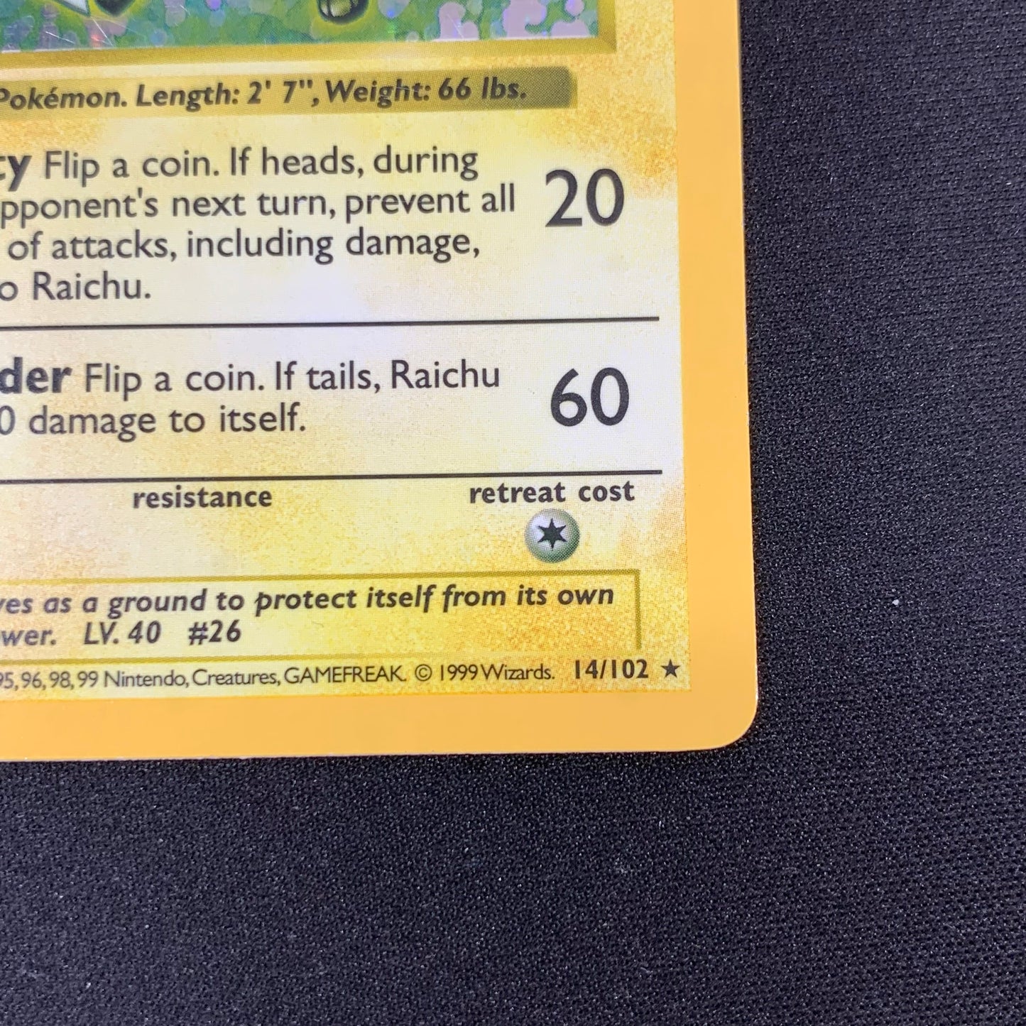 Pokémon TCG Base Set (Shadowless Edition) Raichu 14/102 Holofoil English