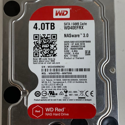 Western Digital 3.5" wd red 4TB SATA III 6Gbps HDD WD40EFRX-68WT0N0
