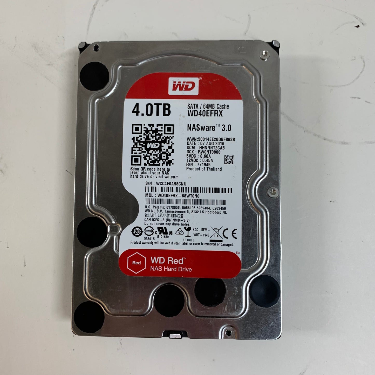 Western Digital 3.5" wd red 4TB SATA III 6Gbps HDD WD40EFRX-68WT0N0