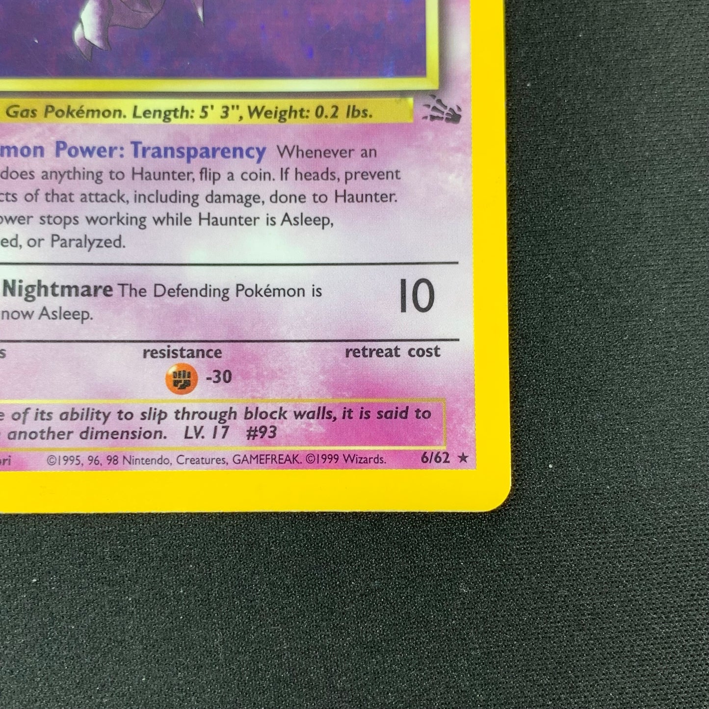 Pokémon TCG Fossil Haunter 6/62 Holofoil English 1st Edition LP
